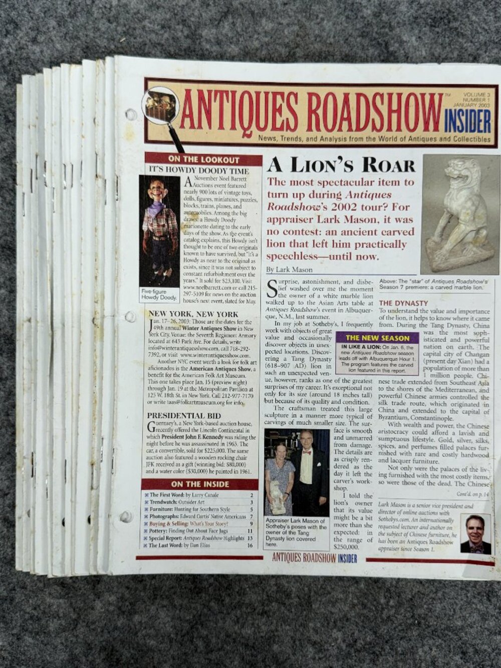 Vintage Antiques Roadshow Insider Newsletters 2003 Volume 3 Complete 1-12 Issues